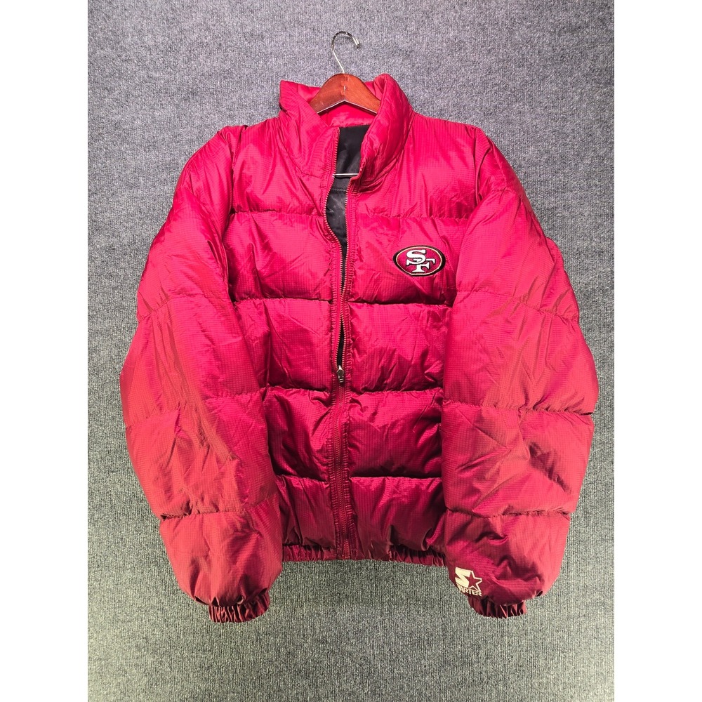 Vintage 90s Starter San Francisco 49ers Reversible Puffer Jacket NFL XL
